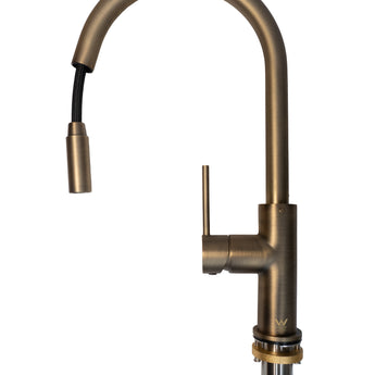 Essence Antique Brass Pull-Out Mixer Tap – Kitchen & Laundry | WELS 5 Star - TB 