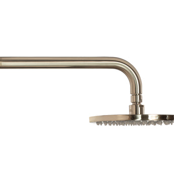Essence Brushed Nickel Showerhead on Wall Mounted Arm | WELS 5 Star