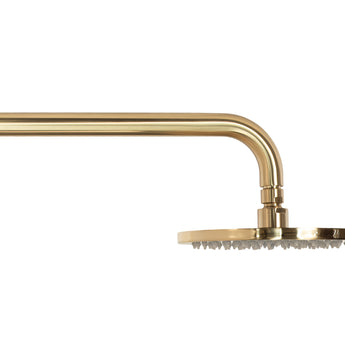 Essence Brushed Gold Showerhead on Wall Mounted Arm | WELS 5 Star