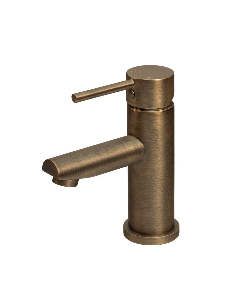 Essence antique brass basin mixer with WELS 5 Star rating