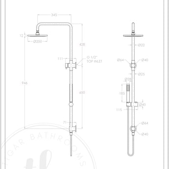 Essence Chrome Round Dual Shower with Diverter : ECHF-305 - Tigar Bathrooms