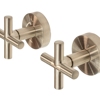 Essence Brushed Nickel Cross Handle Taps | WELS 5 Star