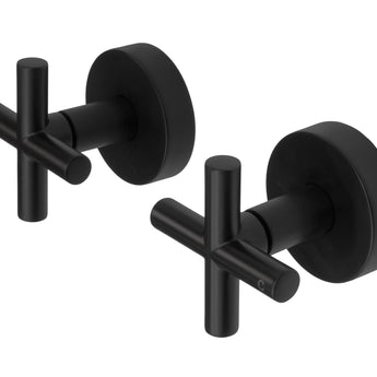 Essence Matte Black Cross Handle Taps | WELS 5 Star