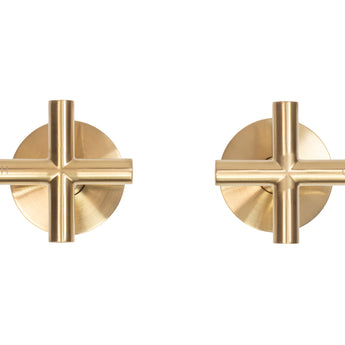 Essence Brushed Gold Cross Handle Taps | WELS 5 Star